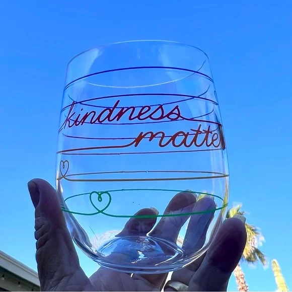 Acrylic Stemless Wine Tumbler 4 Piece Set with Messages of Kindness NWT - Picture 5 of 13